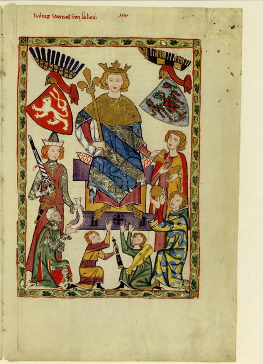 King Wenceslaus II of Bohemia (From the Codex Manesse) de Unbekannter Künstler