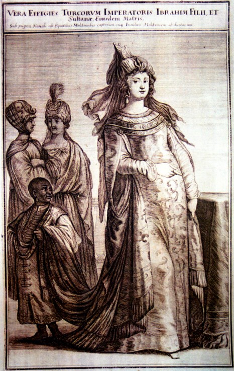 Mehpeyker Sultan with her court servants de Unbekannter Künstler