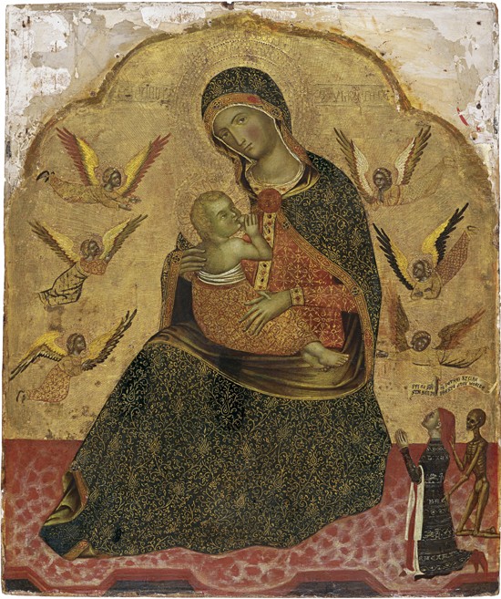 The Virgin of Humility with Angels and a Donor de Unbekannter Künstler