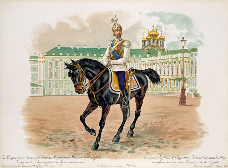 Nicholas II of Russia in the uniform of His Majestys Life Cuirassiers Guard Regiment de Unbekannter Künstler