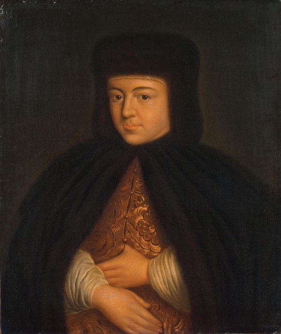 Portrait of the Tsarina Natalia Naryshkina (1651-1694), wife of tsar Alexis I of Russia de Unbekannter Künstler