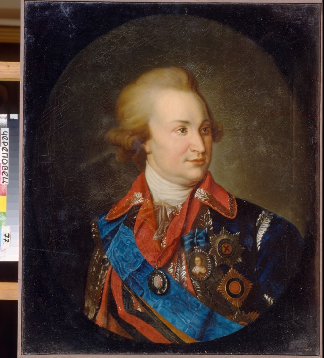 Portrait of Prince of Tauris general-field marshal, statesman Grigori A. Potyomkin (1739-1791) de Unbekannter Künstler