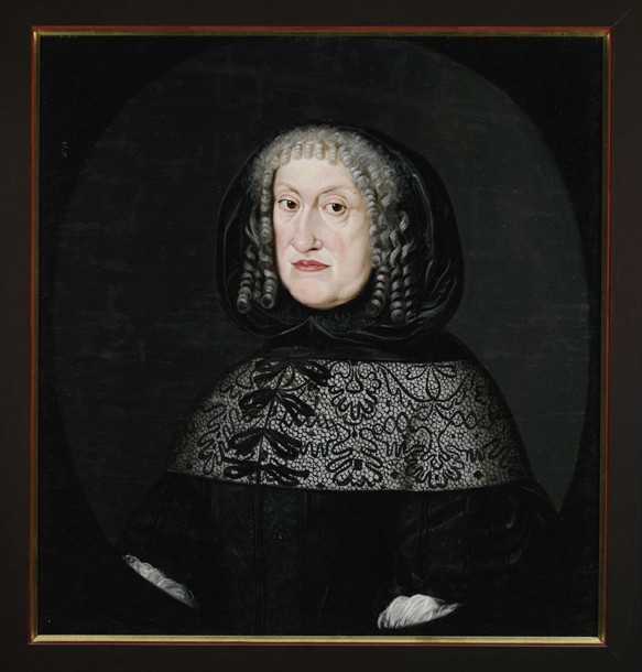 Portrait of Eleanor of Anhalt-Zerbst, Duchess of Schleswig-Holstein-Sønderburg-Norburg (1608-1681) de Unbekannter Künstler