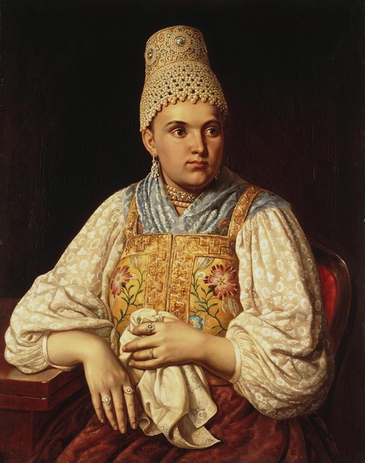Portrait of the Merchant Woman Anna Filatova de Unbekannter Künstler