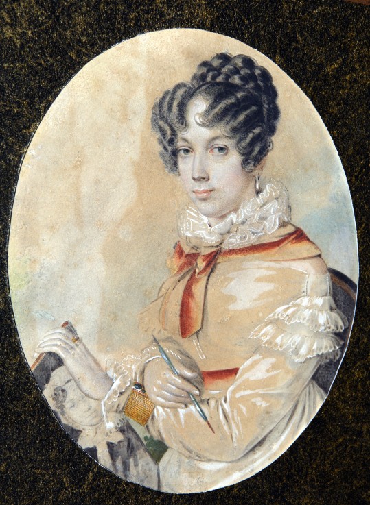 Portrait of Natalia Dmitrievna Fonvizina (1803-1869) de Unbekannter Künstler