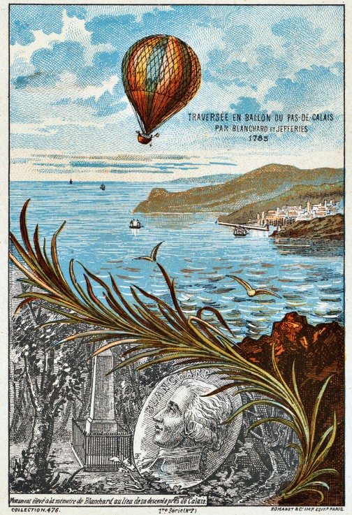 Crossing of the English Channel by Blanchard and Jefferies, 1785 (From the Series "The Dream of Flig de Unbekannter Künstler