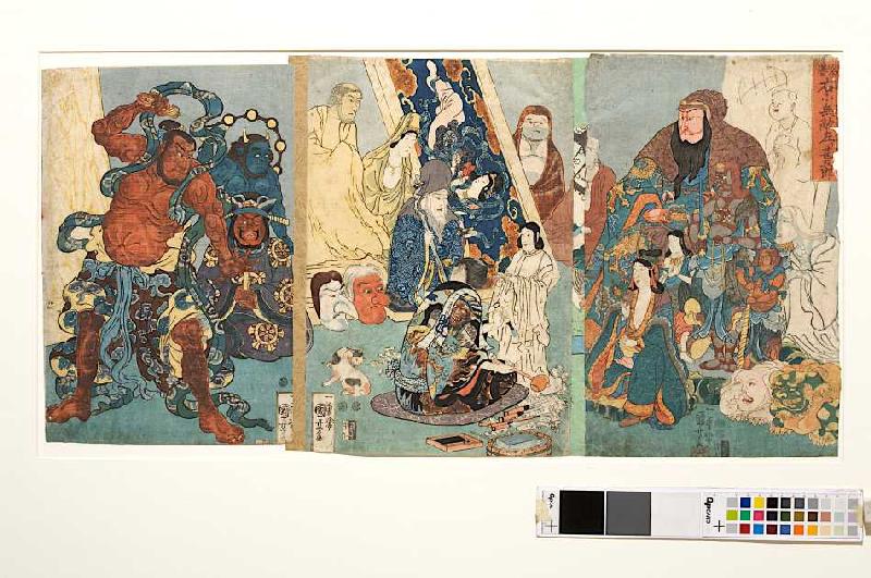 Der berühmte Linkshänder Jingoro, dem auch unter Rechtshändern keiner gleichkam de Utagawa Kuniyoshi