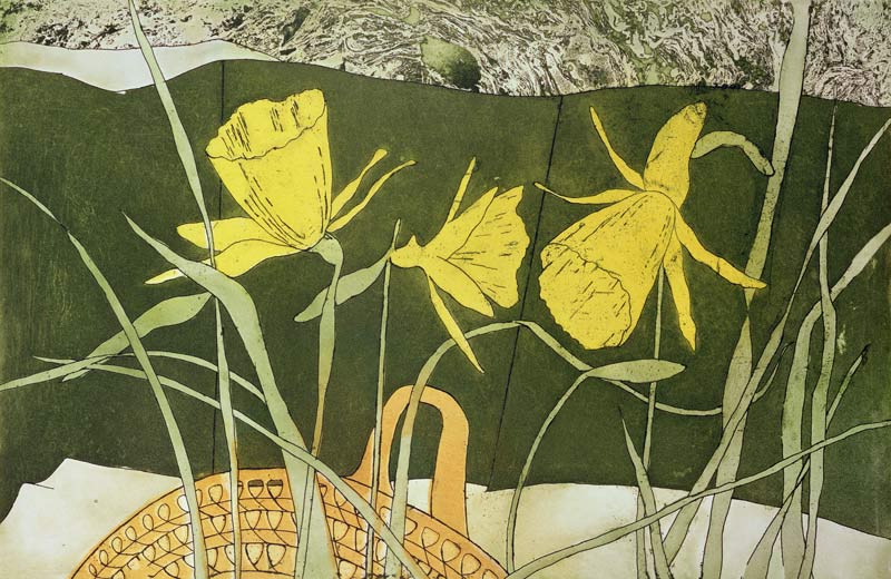 Daffodils (print) de Valerie  Daniel