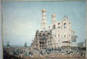 Raising of the Tsar-bell in the Moscow Kremlin in 1836