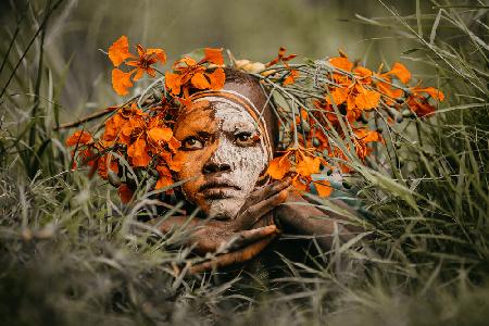 Suri boy and flowers II