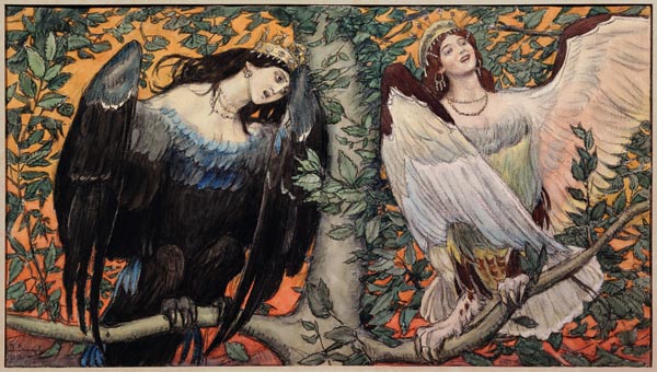 Sirin and Alkonost. A Song of Joy and Sorrow de Viktor Michailowitsch Wasnezow