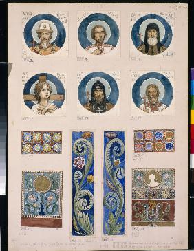 Medallions with Russian Saints (Study for frescos in the St Vladimir's Cathedral of Kiev)