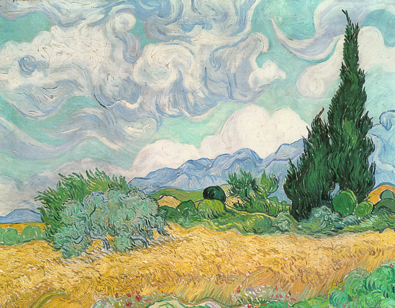 Wheat field with cypresses de Vincent Van Gogh