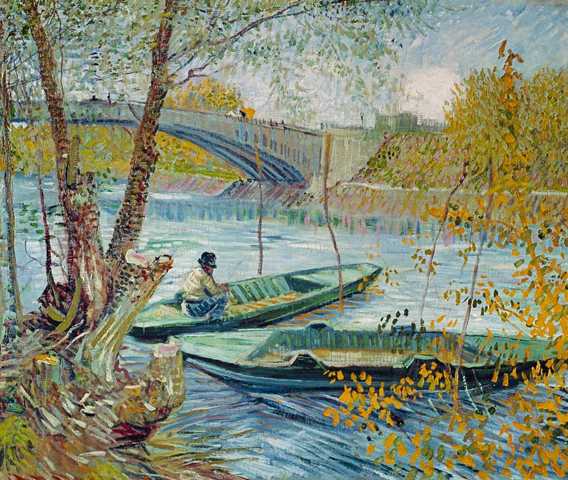 Pescando en primavera. Puente de Clichy de Vincent Van Gogh