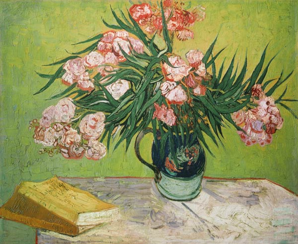 Still life with oleander and books de Vincent Van Gogh