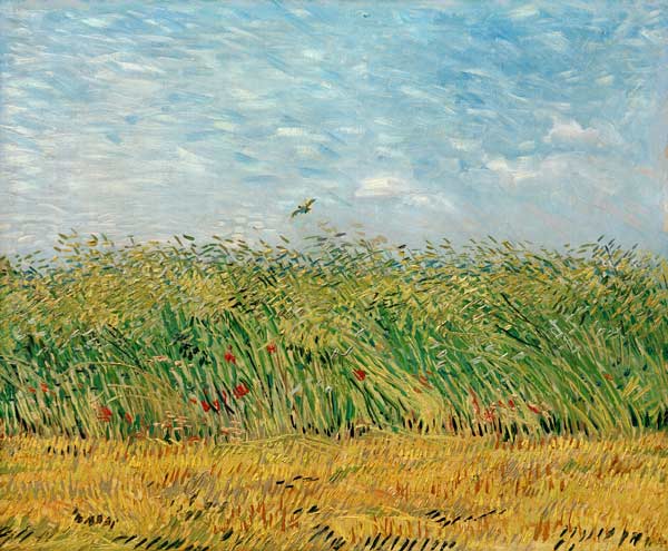 Wheat field with lark de Vincent Van Gogh
