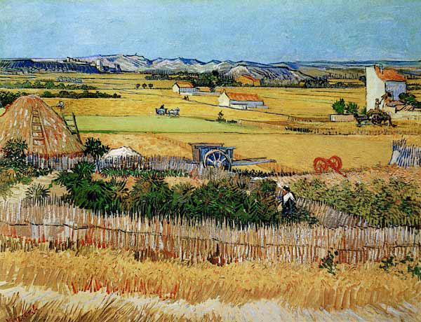 La cosecha, con Montmajour en el fondo 1888