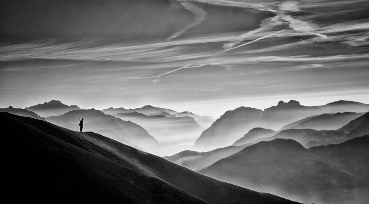 Hunter in the fog BW de Vito Guarino