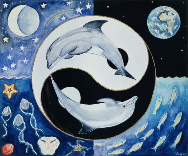 Dolphins (month of May from a calendar)  de Vivika  Alexander
