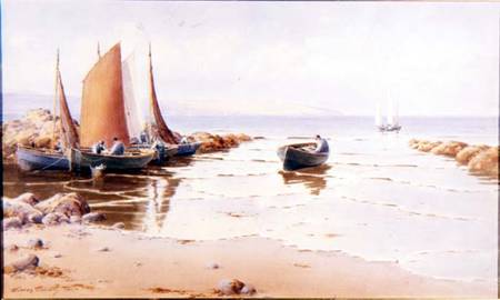 Landing the Catch (possibly Cemaes Bay, Anglessey) de Warren Williams