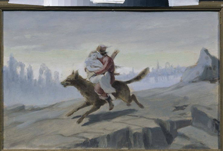 Ivan Tsarevich riding the Gray Wolf de Wassili Perow