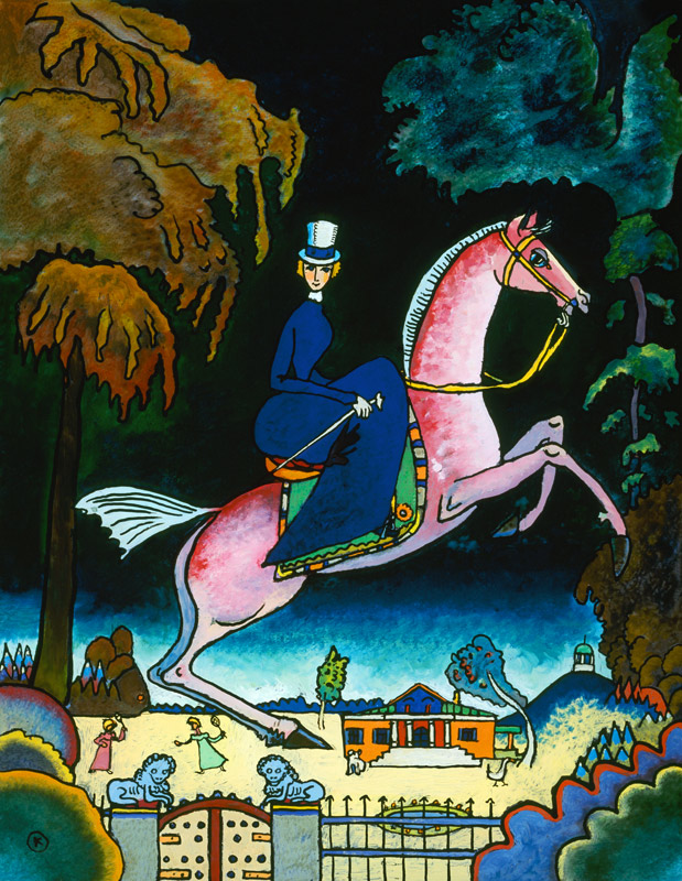 Amazon with Lions - Wassily Kandinsky en reproducción impresa o copia al  óleo sobre lienzo.