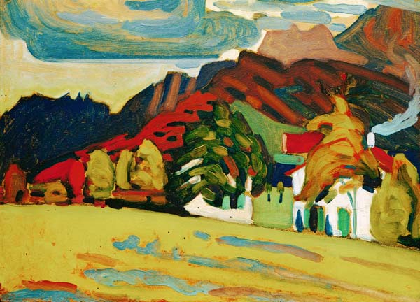 Houses and Mountains de Wassily Kandinsky