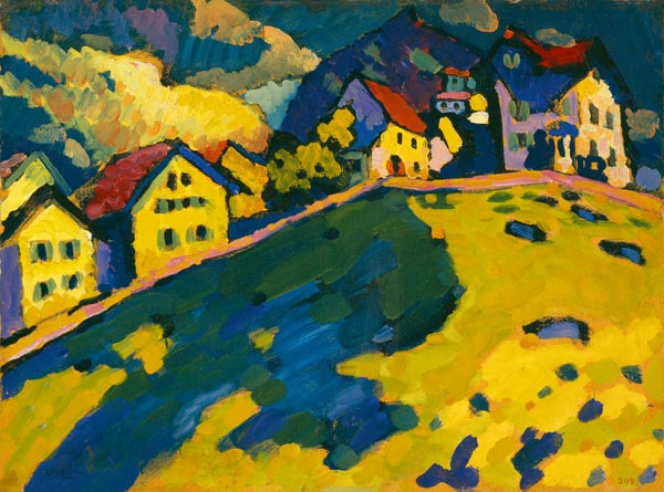 Study For Houses on A Hill de Wassily Kandinsky