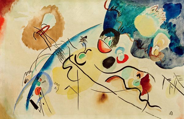 Untitled (Composition with trojka theme) de Wassily Kandinsky