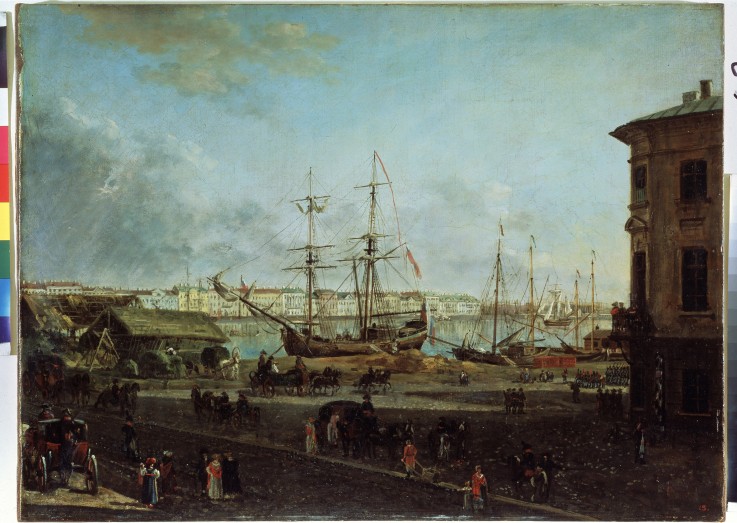 View of the English Embankment from the Vasilievsky Island de Werkst. Alexejew
