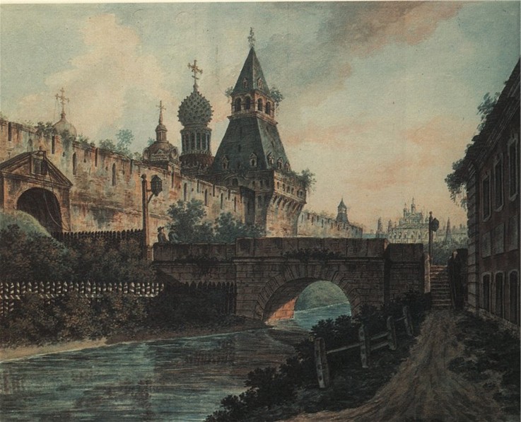 View of St. Nicholas Gates to Kitay-gorod in Moscow de Werkst. Alexejew