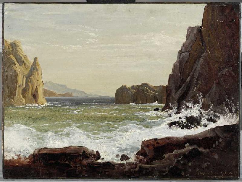Küste von Capri de Wilhelm Ferd.August Schirmer