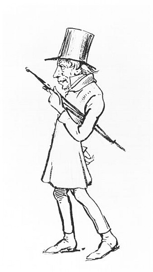 Caricature of Soren Aabye Kierkegaard de Wilhelm Marstrand