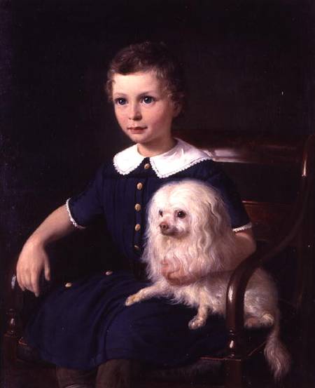 Study of a Boy with Pet Dog de Wilhelm Marstrand