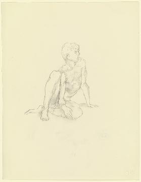 Nude of a sitting boy