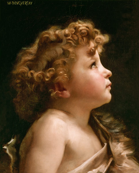 Young John the Baptist. - William Adolphe Bouguereau en reproducción  impresa o copia al óleo sobre lienzo.