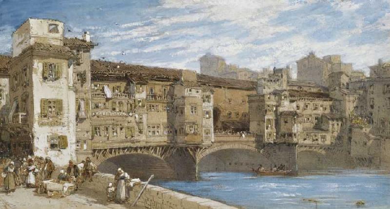 Der Ponte Vecchio in Florenz de William Callow