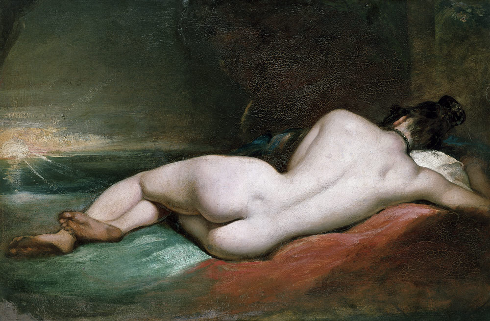 Nude Model Reclining - William Etty en reproducción impresa o copia al óleo  sobre lienzo.