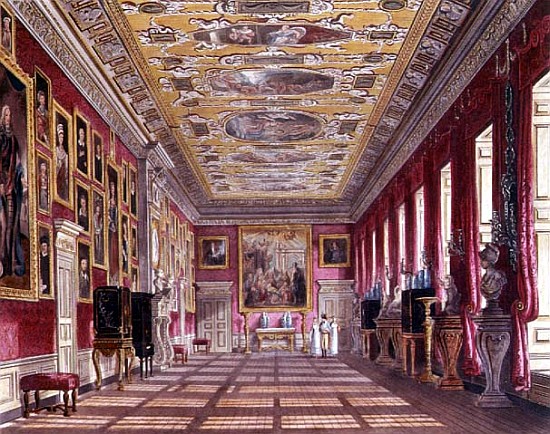 The King''s Gallery, Kensington Palace from Pyne''s ''Royal Residences'' de William Henry Pyne