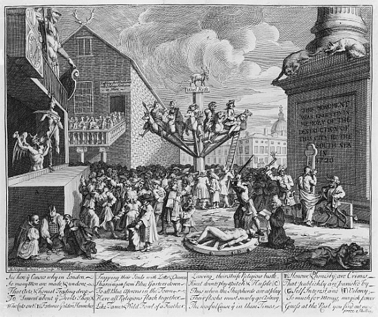 Emblematical print of the South Sea Scheme de William Hogarth