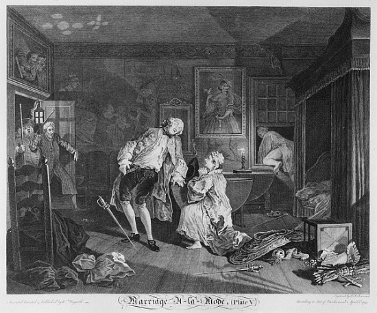 Marriage a la Mode, Plate V, The Bagnio de William Hogarth