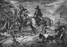 Hudibras Sallies Forth, Plate II, from ''Hudibras'' by Samuel Butler, 1726