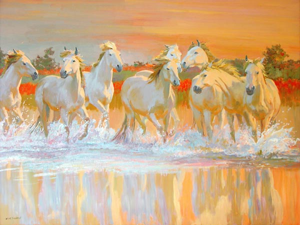 Camargue (oil on board)  de William  Ireland