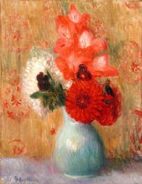 Floral Arrangement in Green Vase