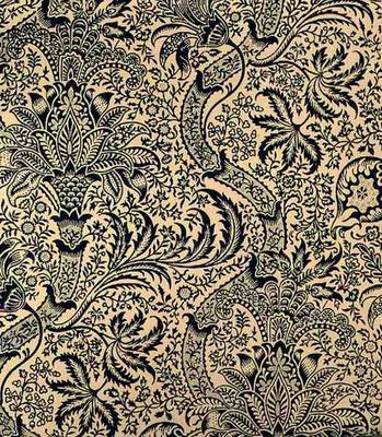 Wallpaper with navy blue seaweed style design de William  Morris