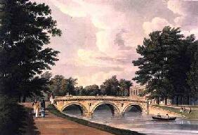 Trinity College Bridge, Cambridge, from 'The History of Cambridge', engraved by Joseph Constantine S