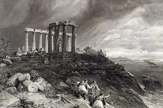 Temple of Minerva Sunium; engraved by J. SaddlerS de William 'Crimea' impson