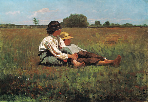 Boys in a Pasture von Homer en reproducción impresa o copia al óleo sobre  lienzo.