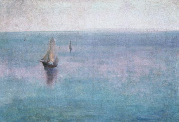 Sea landscape with sailing boats