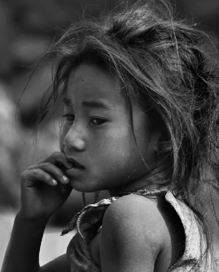 Nepal monochrome portraits of children (series)